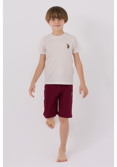 U.S. Polo Assn. U.s. Polo Assn Light Blue Bordo Erkek Çocuk Bermuda Takım 5274-43529 Bordo