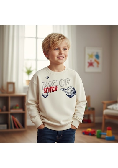 Seabubbles Stitch Çocuk Sweatshirt St09534 Bej