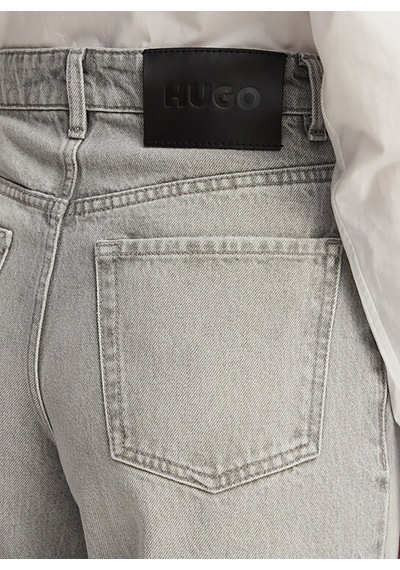 Hugo Gri Kadın Logo Baskılı Denim Pantolon 50557053 Açık Gri