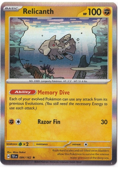 Relicanth Holo 084/162 - Temporal Forces - Pokemon Kartı Mint
