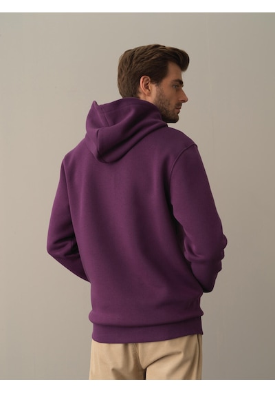 Xint Mor Regular Fit Kapüşonlu Pamuklu Sweatshirt 300275