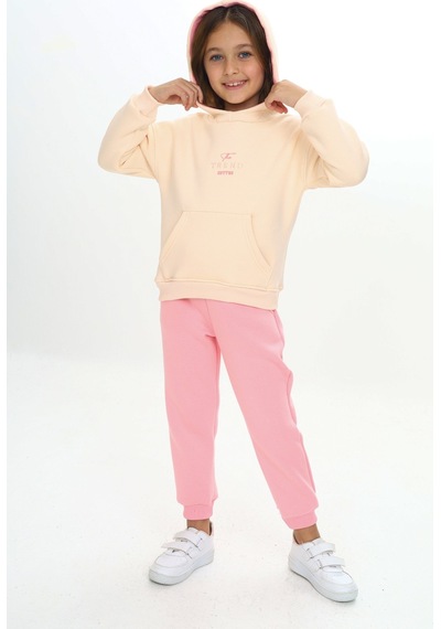 Toontoy Kids Toontoy Kız Çocuk 2'li Takım Baskılı Kapüşonlu Cepli Sweatshirt & Beli Paçası Lastikli Jogger Eşofman Altı - Bant Detaylı & 3 İplik Şardonlu Pembe Toontoy Kids Toontoy Kız Çocuk 2'li Takım Baskılı Kapüşonlu Cepli Sweatshirt & Beli Paçası Lastikli Jogger Eşofman Altı - Bant Detaylı & 3 İplik Şardonlu Pembe