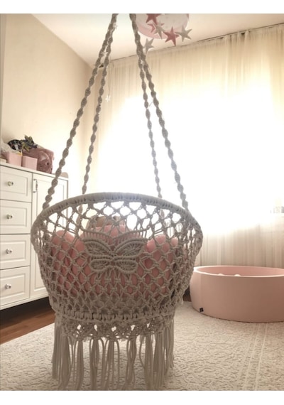 Woodshut Tek Kişilik Makrome Salıncak Mis38005 Naturel