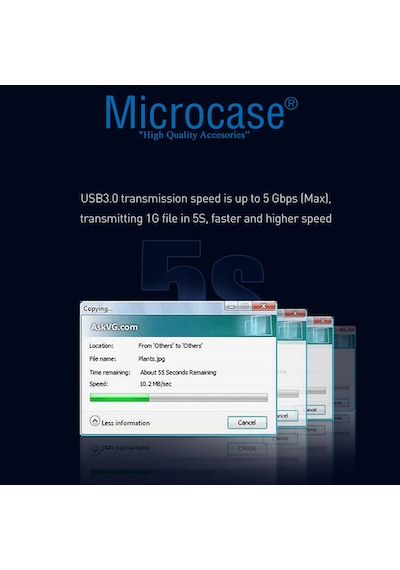 Microcase Usb 3.0 Harici Hdd Hard Disk Kablosu 30 Cm Siyah Al2612