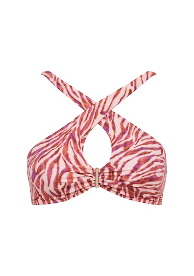 Aubade Feline Energy Bralet Bikini Üstü, Damla Dekolteli, Altın Detaylı Büstiyer Pembe