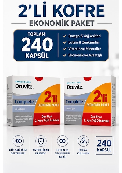Ocuvite Complete 60+60 Kapsül - İkili Fırsat Paketi 2 Adet