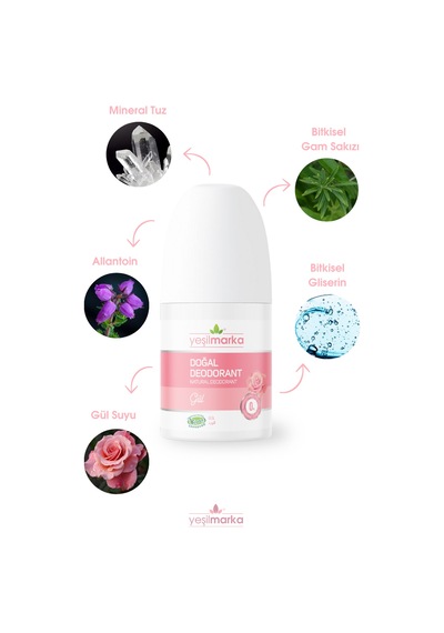 Yeşilmarka Gül Kokulu Doğal Unisex Roll-On Deodorant 50 ML