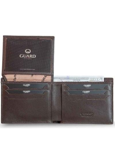 Guard Kahverengi/yeşil Örgü Desenli Hakiki Deri Erkek Cüzdan // Grd260225wt1077 Diğer