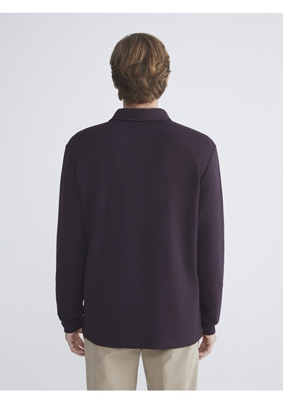 Lcwaıkıkı Classic Mürdüm Polo Yaka Uzun Kollu Erkek Tişört