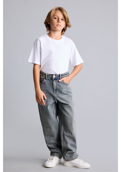 Defacto Barrel Fit Standart Paça Yıkamalı Jean Pantolon Erkek Çocuk I8545a826wnnm28 Mavi-nm28