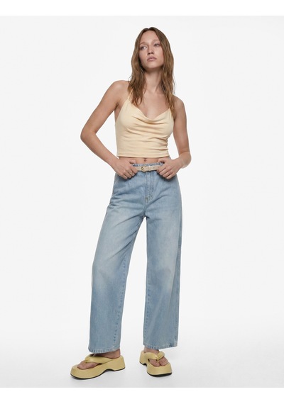 Koton Yüksek Bel Pamuklu Kemerli Kısa Geniş Paça Denim Pantolon - Wide Leg Jean Bleach 6sal40096md Açık Mavi Koton Yüksek Bel Pamuklu Kemerli Kısa Geniş Paça Denim Pantolon - Wide Leg Jean Bleach 6sal40096md Açık Mavi