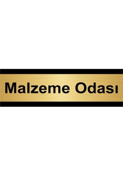 Malzeme Odası 5x20cm Altın Renk Metal Yönlendirme Levhası
