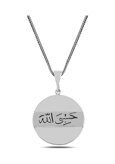Takılingo 925 Ayar Gümüş Hasbiyallah Fekeli Model Erkek Kolye Gümüş