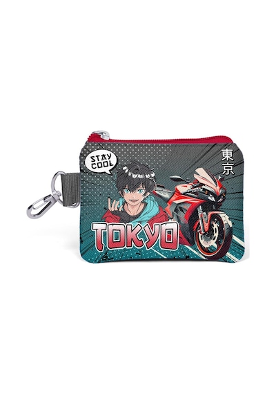 Coral High Kids Gri Nefti Anime Motorsiklet Desenli Bozuk Para Çantası 21893 Çok Renkli