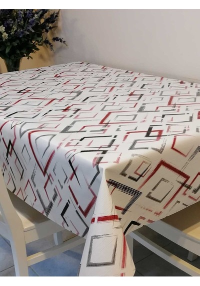 Elyaflı Pvc Muşamba - Desenli Silinebilir Masa Örtüsü 02mrl124a Renkli