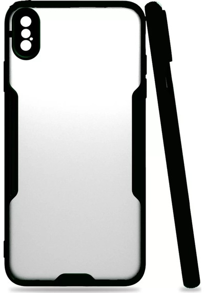 Newface Apple iPhone Uyumlu Xs Max Kılıf Platin Silikon - Siyah