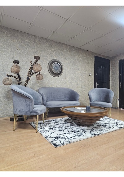 Zafir Teddy Takım Gold Kaplama Telli Ayak Çay Seti Koltuk - Berjer , Balkon, Salon, Ofis Gri Zafir Teddy Takım Gold Kaplama Telli Ayak Çay Seti Koltuk - Berjer , Balkon, Salon, Ofis Gri