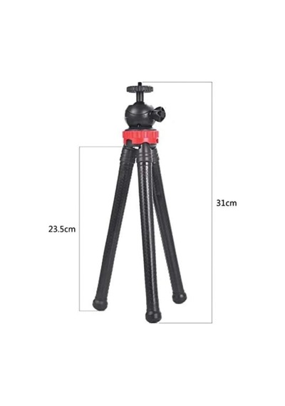 Flexible Youtuber Twich Ve Sosyal Medya Yayıncılar İçin 30cm Ahtapot 360 Derece 320gr Selfie Telefon Tutucu Tripod Ahtapot Kumandasız