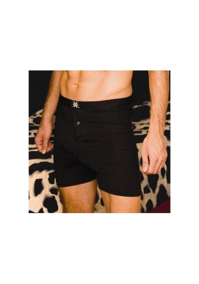 X-man 704 Erkek 3 Adet Düz Renk Düğmeli Stretch Boxer Sıyah