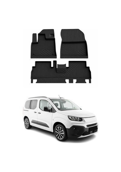 Fiat Doblo 3 2022-2026 Uyumlu 4d Havuzlu Paspas Kauçuk Siyah 3 Parça
