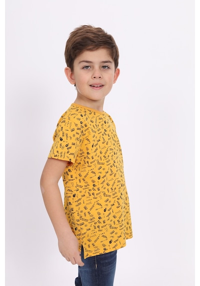 Toontoy Kids Toontoy Erkek Çocuk Komple Baskılı Tişört Hardal