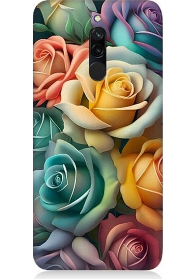 Xiaomi Redmi 8 Uyumlu Pastel Soft Güller Desenli Silikon Kılıf