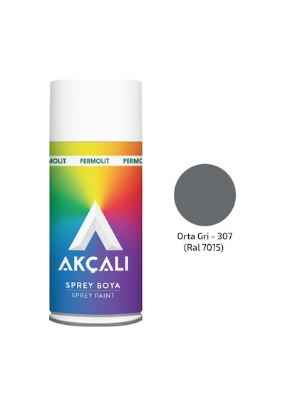 Akçalı Sprey Boya 307 Orta Gri 400Ml