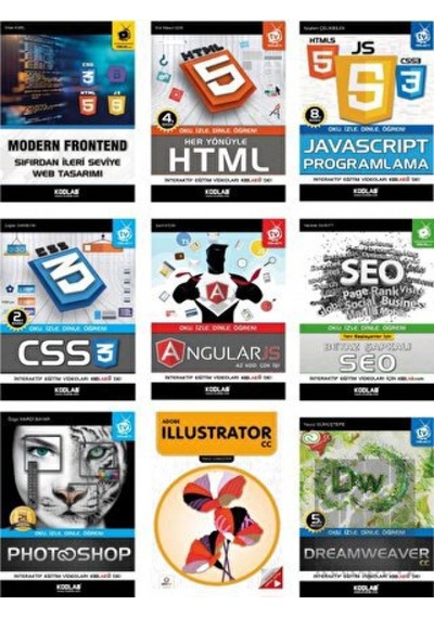 Süper Modern Web Tasarım Seti-9 Kitap Takım- Kodlab