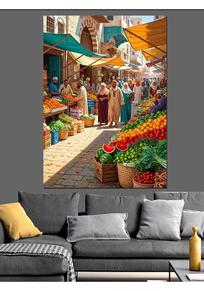 Ahşap Tablo Tarihi Pazar Yeri Kalabalık
