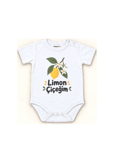 Babylimon Limon Çiçeğim Beyaz Kısa Kollu Çıtçıtlı Bebek Zıbını Beyaz - Limon Çiçeğim - 928161967 Beyaz - Limon Çiçeğim