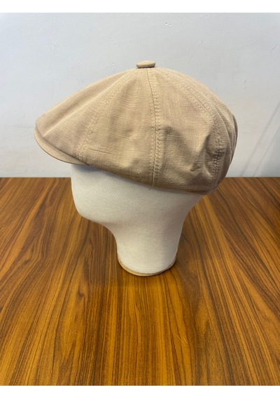 Hamze Peaky Blinders Tommy Shelby Model Keten Kasket Şapka Bej
