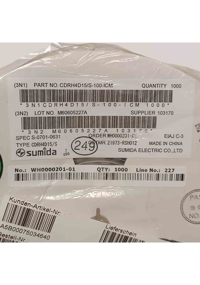 Cdrh4d15/s-100-ıcm 10uh 1,10a 4.7 4.7 1.7mm Sumıda Smd Bobin 20 Adet