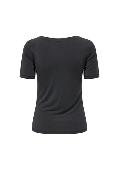 Only Kadın Kayık Yaka Siyah T-shirt - 15367559 Siyah