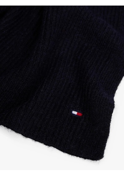 Tommy Hilfiger Th Flag Fluffy Scarf Kadın Mavi Atkı - Aw0aw17787