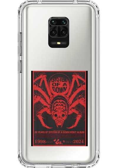 Xiaomi Redmi Note 9 Pro Uyumlu Şeffaf Kılıf System Of A Down Tasarımlı