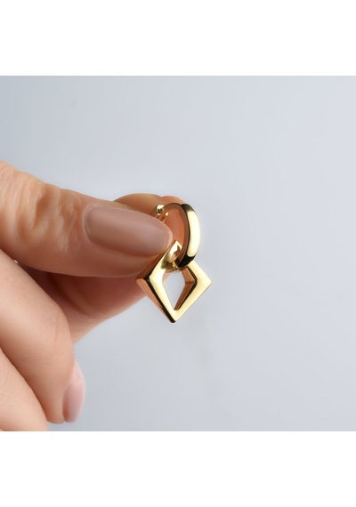 14 Ayar Altın Kaplama Sallantılı İtalyan Küpe - E00278 Gold