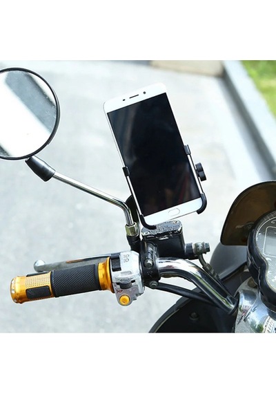 Dikiz Ayna Bağlantılı Metal Motosiklet Ve Bisiklet Telefon Tutucu Motorsiklet Telefon Tutacağı