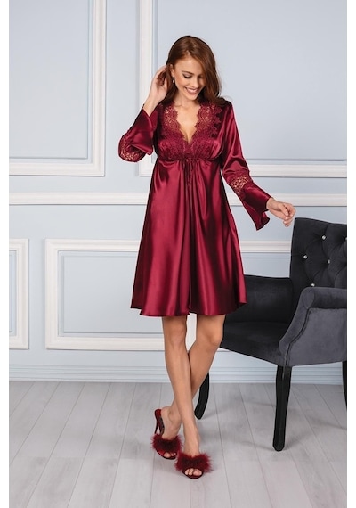 Pierre Cardin Kadın Altılı Saten Çeyiz Seti 6325 - Bordo