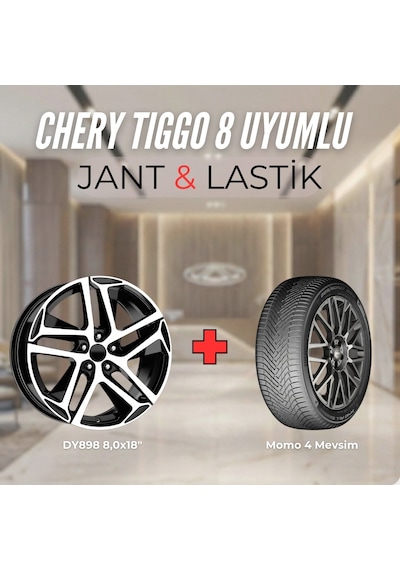 Chery Tiggo8 Uyumlu Momo235/55r18 Dört Mevsim Lastiği 4 Adet Yılı:2025 + Dy898 Bd 18"jant 4 Adet