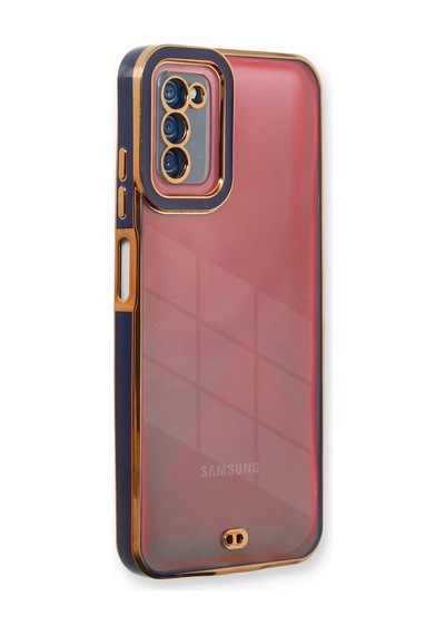 Muratech Newface Samsung Galaxy Uyumlu  A03s Kılıf Liva Lens Silikon - Mavi