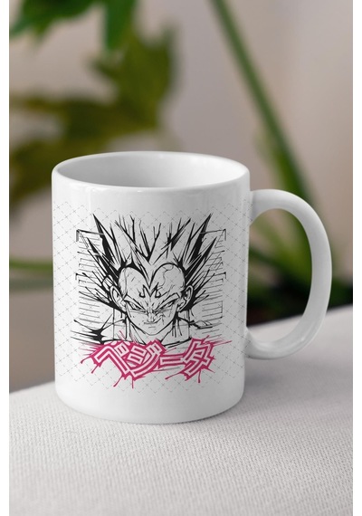 Dragon Ball Z Vegeta Anime Baskılı Beyaz Kupa Bardak Beyaz