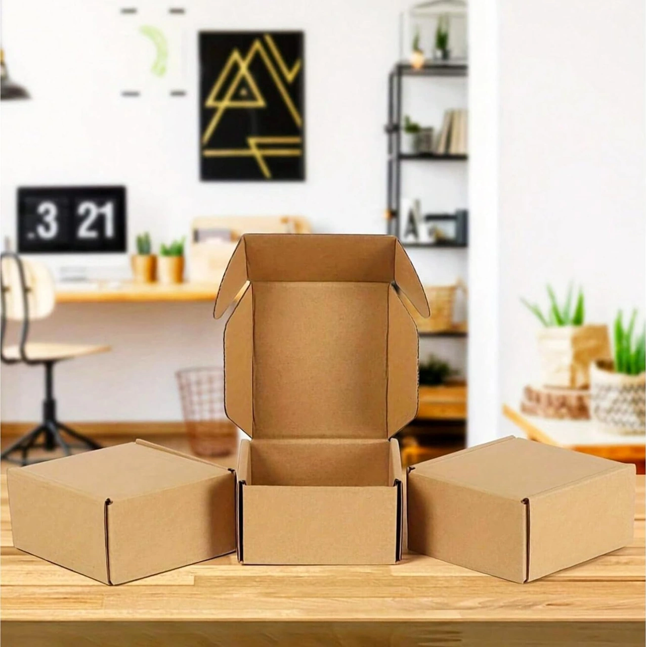 Kilitli E-ticaret Hediye Kutusu, Kraft Karton Kargo Paketleme Kutusu, 25 Adet, 10x10x5 Cm 25 Adet