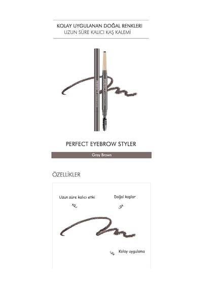 Missha Perfect Eyebrow Styler Kaş Kalemi Gray Brown