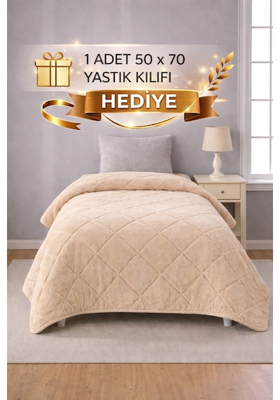 Welsoft Lüx Yorgan Tek Kişilik 155 X 215 Cm Bej