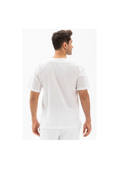Kısa Kol Şile Bezi Bisiklet Yaka Etnik Erkek T-shirt Beyaz Byz-beyaz Beyaz