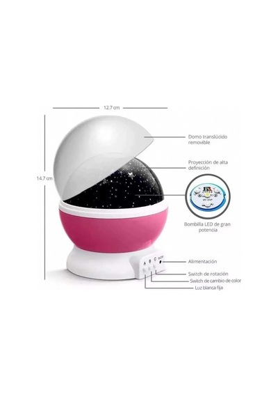 Masa Gece Lambası Yıldız Projektörlü Çocuk Odası Usb Kablolu Pembe