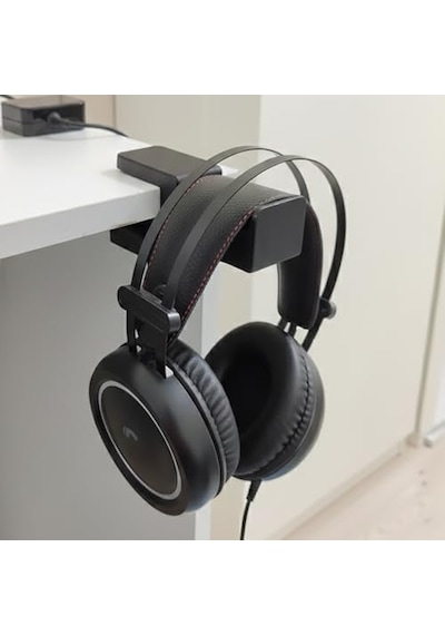 Premium Siyah Asılabilir Masa Kenarı Kulaklık Standı, Ergonomik Ve Sağlam