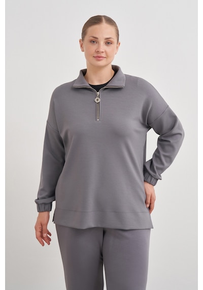 Aker 24aw15781112 Büyük Beden Sweatshırt 24aw15781112 012 Gri Gri