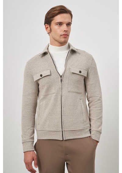 İmza Bej Örme Bebe Yaka Kendinden Desenli Yırtmaçsız Astarsız Slim Fit Classic Mont 1007245158 Bej İmza Bej Örme Bebe Yaka Kendinden Desenli Yırtmaçsız Astarsız Slim Fit Classic Mont 1007245158 Bej