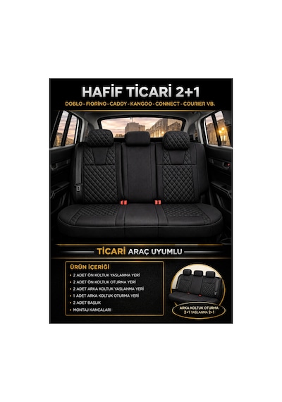Mini Cooper 2014 Ve Sonrası Uyumlu Monaco Serisi Siyah Oto Koltuk Kılıfı